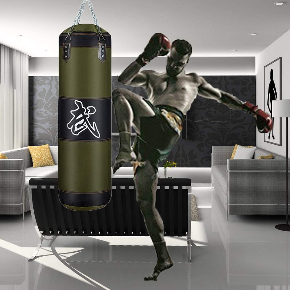 Punching Bag For Man Women  Indoor/garden Boxing Unfilled Heavy Set With Gloves Chain Ceiling Hook Mma Kickboxing Muay Thai Karate