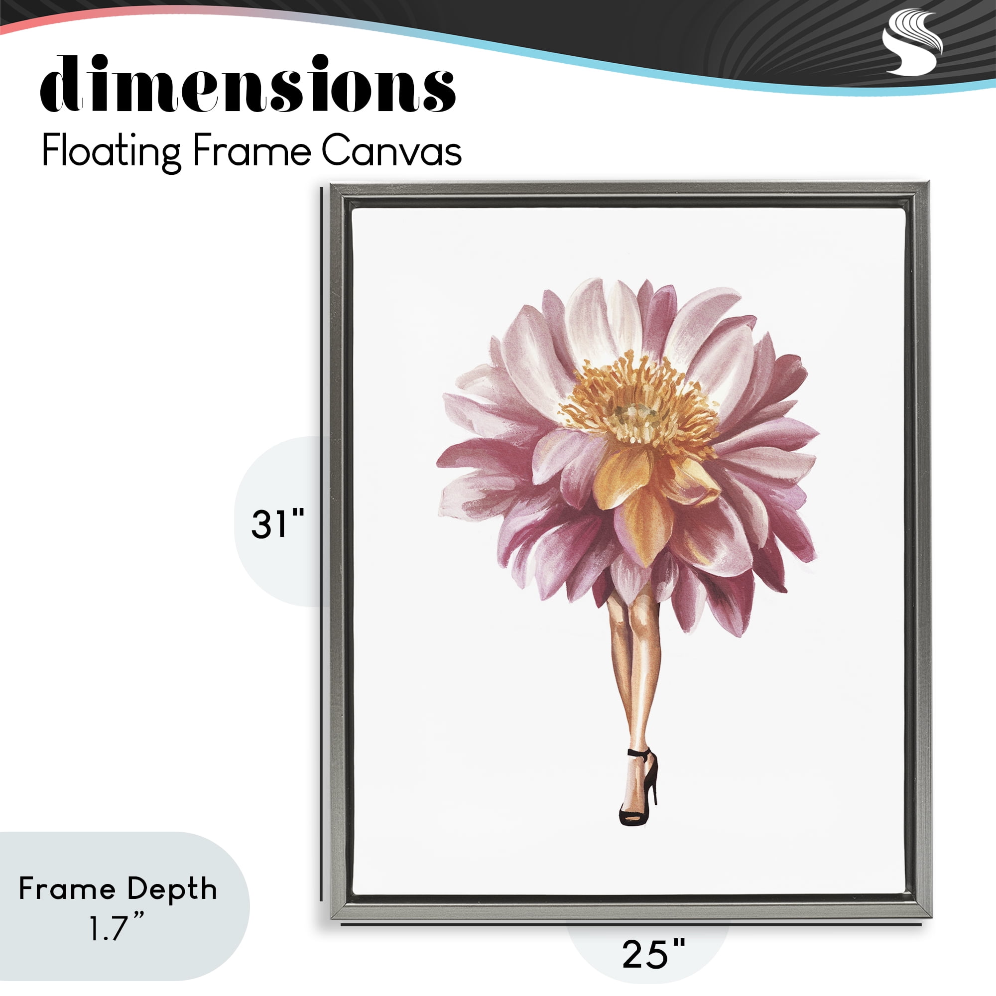 Stupell Industries Glam Floral Walkway Gray Framed Floater Canvas Wall Art, design by Svetlana Aleynikova