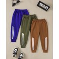 thumbnail image 3 of Toddler Boys Clothes Boys Pants Toddler Kids Boys Sweatpants 3 Pack Elastic Waist Joggers Athletic Pants 3T 4T 5T Size 6 7 Blue Green Brown, 3 of 7