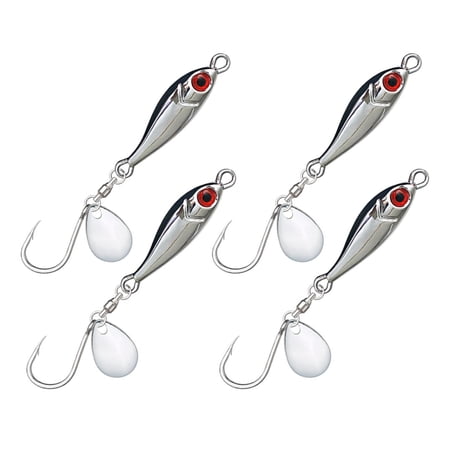 4Pcs Hard Baits Jigging Lure Metal Fishing Lure Sinking Spoons Baits with Hooks Cast Fishing Artificial Lure Baits 5-30g