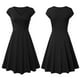 thumbnail image 3 of Vestidos De Moda Para Mujer Vestidos De Fiesta, Manga Corta, Talla Grande, Una Línea, Cuello En V Cruzado, Cintura Alta Negro 2XL Macarena Vestido de fiesta casual Swing, 3 of 8