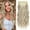 Ash Blonde, variant on Clip in Long Wavy Synthetic Hair Extension 20 Inch Brown Ash Blonde 4PCS Thick Hairpieces Fiber Double Weft Hair for Women