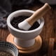 thumbnail image 4 of Porcelain Mortar and Pestle Pill Crusher,Spice Grinder,Herb Bowl,Pesto Powder Gift Ideal with Anti-Slip Base and Grip Molcajete for Seasoning,Past, 4 of 5