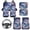 Dolphin Florral, variant on HUIACONG All Weather Car Mats Set 9 Pcs Rubber Non-Slip Floor Mats with ar Steering Wheel Cover and Car Seat Covers Purple Roses Skull Auto Interior Accessories Universal Fit Automotive Floor Mats
