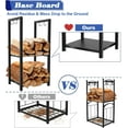 thumbnail image 4 of 2 Tiers Small Firewood Log Storage Rack Holder for Indoor Fireplace or Outdoor Patio, Black, 4 of 7