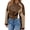 Dark brown, variant on Womens Faux Leather Bomber Jackets Cropped Zip Up Color Block Fall Casual Moto Biker Coats