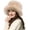Khaki, variant on Faux Fur Bucket Hat for Women, Winter Warm Fluffy Russian Ushanka with Wide Brim and Polyester Lining for Cold Weather Outdoor Activities and Casual Wear
