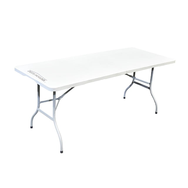 Mesa De Plástico Plegable Tipo Portafolio Blanca 180x74 Adir blanco