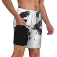 thumbnail image 3 of Goofa Monochrome Flying Ravens Printed Men's Swim Trunks Board Shorts Quick Dry Mens Swimming Trunks with Compression Liner,Breathable Fit Hawaii Beach Shorts-Medium, 3 of 9