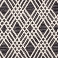 thumbnail image 3 of SAFAVIEH Micro-Loop Crispin Geometric Chevron Wool Area Rug, Charcoal/Ivory, 5' x 5' Square, 3 of 4