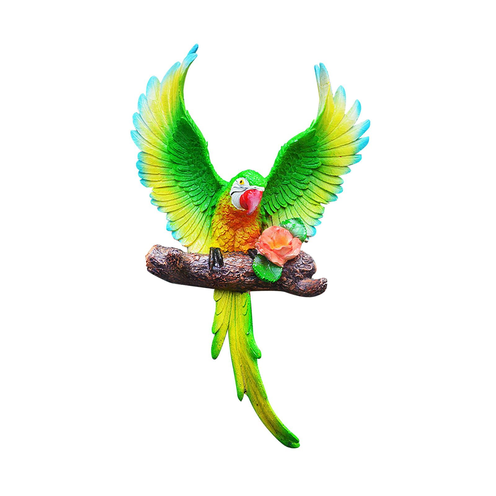 Realistic Parrot Statue Sculpture Polyresin Parrot Ornament Wall Art