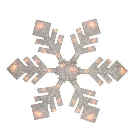 40" Lighted Winter White Snowflake Christmas Outdoor Decoration