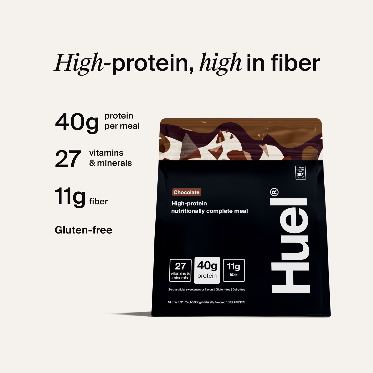 Huel Black Edition Chocolate 40g Meal Replacement Powder, 10 Servings