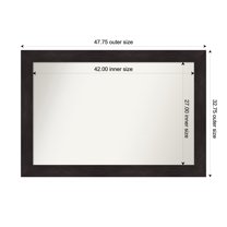 Amanti Art Custom Framed Wall and Bathroom Mirror (32.75 x 47.75 in.), Furniture Espresso Frame