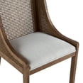 thumbnail image 4 of Christopher Knight Home Rustic Upholstered Dining Chairs with Woven Rattan Backs, Solid Wood Frame, Beige, Set of 2, 4 of 9