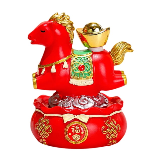 Adornos de figuras de caballos, regalos, artesanías únicas, decoración de Feng Shui estable, caballo de resina Oro rojo