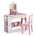 thumbnail image 2 of Costway Kids Vanity Set, Princess Girls Makeup Table with Mirror and Chair,Pink & White, 2 of 2