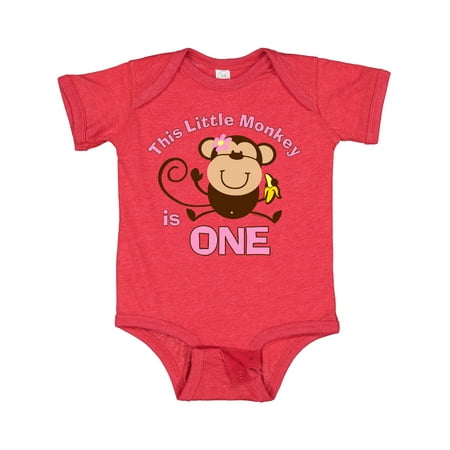 

Inktastic Little Monkey Girl 1st Birthday Gift Baby Girl Bodysuit