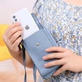 thumbnail image 5 of PU shoulder messenger bag large capacity ladies long wallet solid color mobile phone bag, 5 of 5