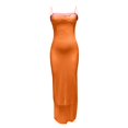 thumbnail image 5 of OSOLU Dresses Solid Color Women Summer Spaghetti Straps Floral Maxi Dress Bodycon Party Wedding Guest Dress Trendy Sundress Wedding Guest Dress, 5 of 5