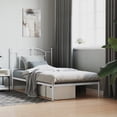 thumbnail image 1 of vidaXL Metal Bed Frame with Headboard White 100x190 cm, 1 of 5