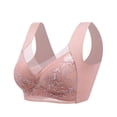 thumbnail image 1 of Sujetador de encaje sexy de talla grande con copa fija en la espalda, fino y fruncido, sin costuras, antiflacidez para mujer, 1 of 1