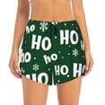 thumbnail image 2 of Balery Ho Ho Ho A Pantalones cortos deportivos para mujer con forro y dos bolsillos, elásticos, para entrenamiento, gimnasio, yoga-XX-Large, 2 of 7