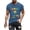 Blue, variant on WREESH Men's Graphic Print Crew Neck T-Shirt Short Sleeve Loose Fit Summer Tops Brown