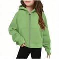 thumbnail image 2 of Girls Zip-Up Hooded Sweatshirt, Oversized Textured Winter Jacket with Pockets for & Kids 5-14 Years, Cozy Fall Fashion Outerwear, 2 of 5