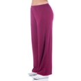 thumbnail image 3 of 24seven Comfort Apparel Plus Size Comfortable Solid Color Palazzo Lounge Pants, 3 of 4
