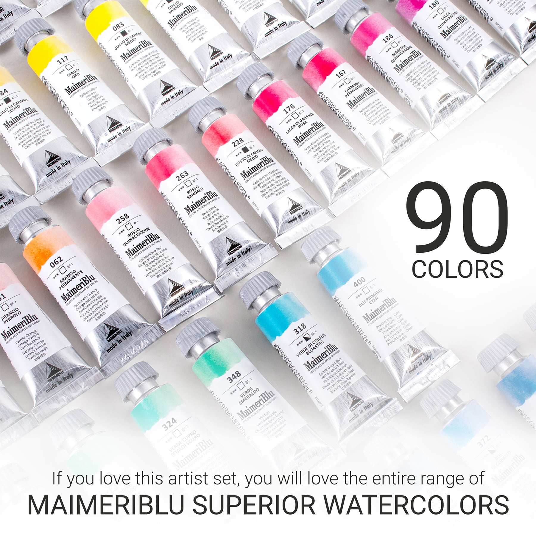 MaimeriBlu Watercolor Paint, Jenna Rainey Artist Set, Assorted Colors, 12ml, 6 Pieces