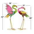 thumbnail image 6 of DecMode 28" Indoor Outdoor Embossed Standing Flamingo Garden Sculpture (2 Pack), 6 of 14