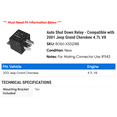 thumbnail image 2 of Auto Shut Down Relay - Compatible with 2001 Jeep Grand Cherokee 4.7L V8, 2 of 2
