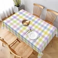 thumbnail image 1 of Easter Plaid Rectangle Tablecloth 60x84 Inch,Spring Coloring Checkered Table Cloth,Wrinkle Stain Waterproof Holiday Table Cover,Rustic Rainbow Small Fabric Farmhouse Tablecloth for Party Picnic, 1 of 5