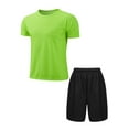 thumbnail image 3 of Zaldita Kids Boys Sport Outfit Football Jersey Basketball Shirts Athletic T Shirt with Mesh Shorts Fluorescent Green&Black M, 3 of 4