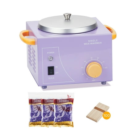 DSstyles Wax Pot Warmer Professional - At Home Waxing Kit for All Hair Types - Eyebrow  Facial  Bikini etc. (Purple Single Pot)