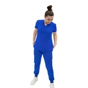 Fubu Womens V-Neck Scrub Top Medical Nursing Uniform