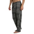 thumbnail image 5 of Adult Mens Fleece Pajama Jammies Pants Black and Grey Manhattan Plaid L, 5 of 6