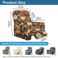 thumbnail image 3 of Jiueut Pumpkin Daisy Grape Print Recliner Chair Cover, Thanksgiving Decor Wear Resistant Recliner Slipcover 4 Pieces Jacquard Sofa Cover for Autumn Fall, 3 of 7