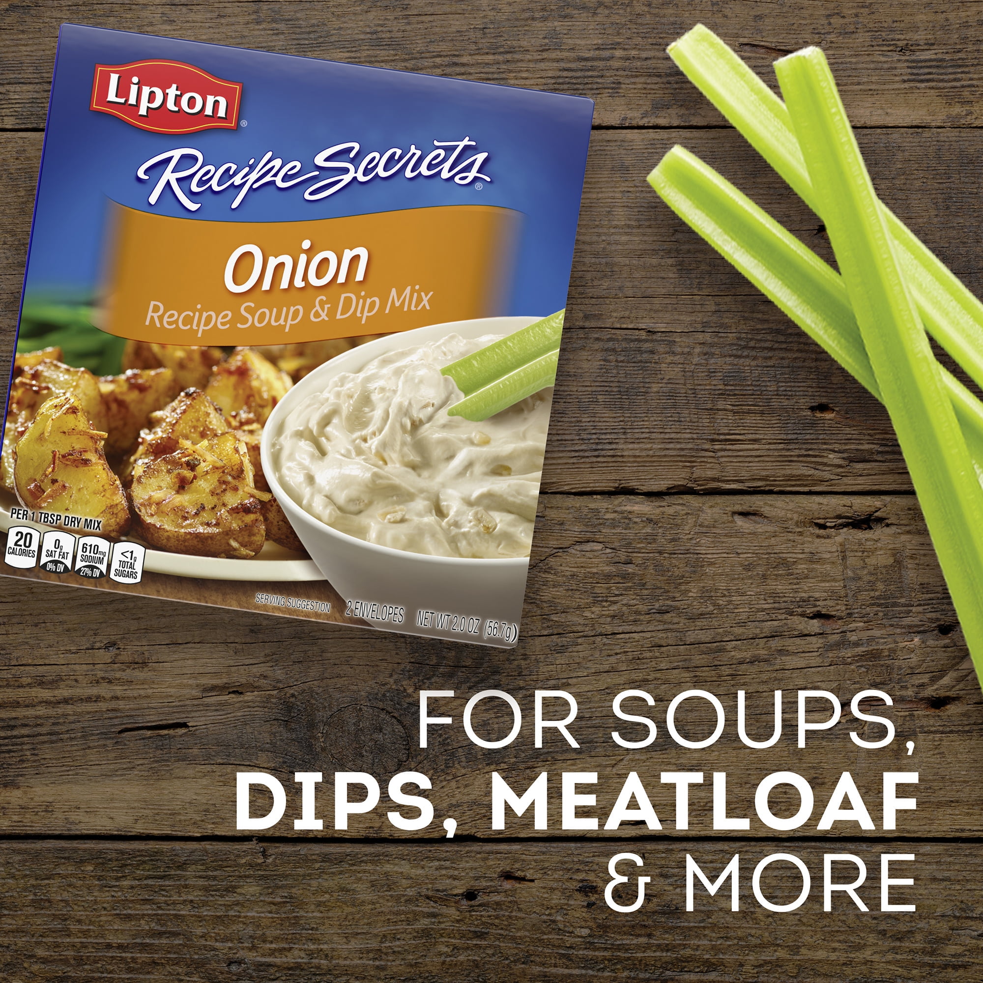 Lipton Recipe Secrets Onion Dry Recipe Soup and Dip Mix, 2 Oz, 2 Pack