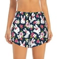 thumbnail image 2 of Picia Rabbit And Rose Pattern Women's 2 in 1 Athletic Running Shorts High Waisted Workout Casual Gym Sweat Shorts with Comfy Liner Zipper Pockets-XX-Large, 2 of 9
