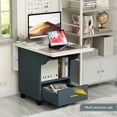 thumbnail image 3 of 39.4" Folding Dining Table with Storage Drawer & 4 Wheels, Multi-Functional Extendable Table with Storage Rack for Kitchen, Living Room, Entryway, Space Saving Design, 3 of 8