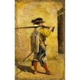 thumbnail image 2 of Ernest Meissonier 17x24 Black Ornate Framed Double Matted Museum Art Print Titled: A Sentinel; Time of Louis XIII (1851), 2 of 5