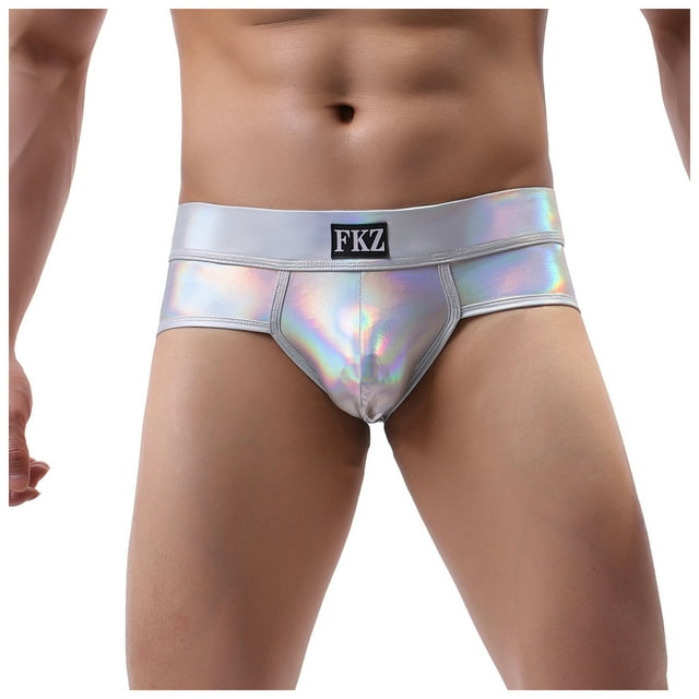 TIHLMK Boxeurs en Imitation Cuir Soie Glacée pour Hommes Taille Basse
