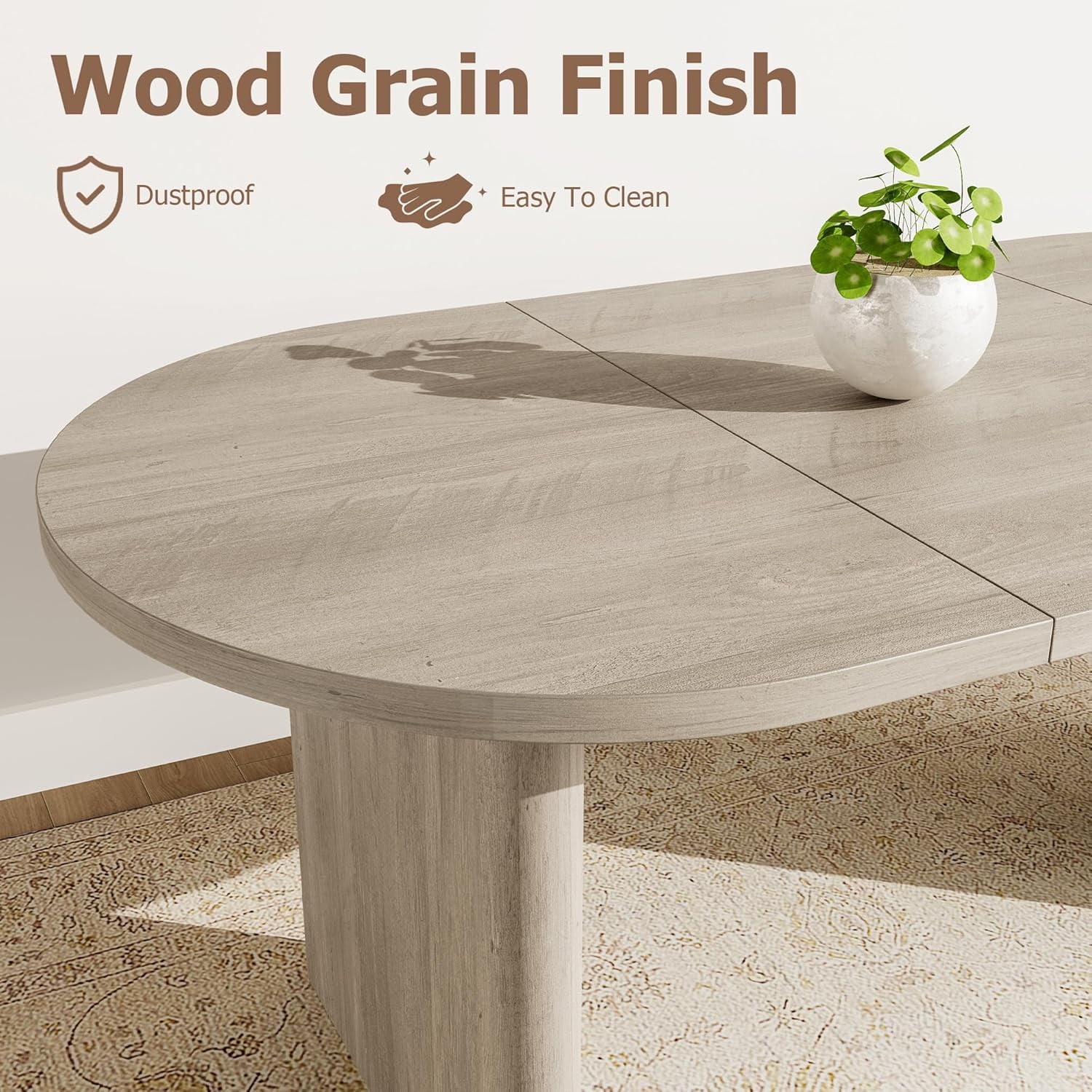 M optimized Oval Computer Desk, Long Large Executive Desk Wooden Home Office Desk, Writing Table Computer Table Workstation for Home Office