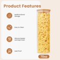 thumbnail image 5 of JUSTLET 70oz Glass Food Storage Jars for Nuts, Pasta, Flour with Airtight Bamboo Lids Set of 3, Glass Canisters for Kitchen & Pantry., 5 of 7