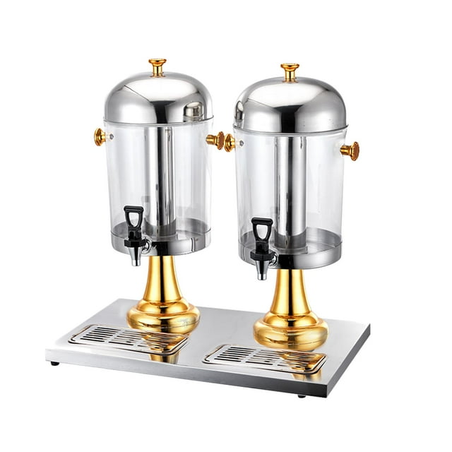 Distributeur de Baril à Boisson Pichet d'Eau et de Jus Transparent avec Robinet Distributeur de Boisson Doré 16 L
