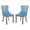 Light Blue, variant on Tcbosik Velvet Dining Chairs Set of 2, Modern Upholstered Side Chair with Button Tufted Back and Solid Wood Legs, Easy Assembly, Beige