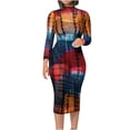 thumbnail image 1 of Vestidos Para Mujer Vestidos Midi Trendy Mesh Print Casual Long Sleeve Top + Falda Set 3Pcs Suit Odeerbi  ODB162319, 1 of 8