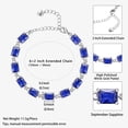 thumbnail image 6 of Juwaliy 18K White Gold Plated Tennis Bracelets for Women,September Birthstone Bracelet Blue Sapphire Jewelry Mom Valentines Mothers Day Gift Idea, 6 of 9